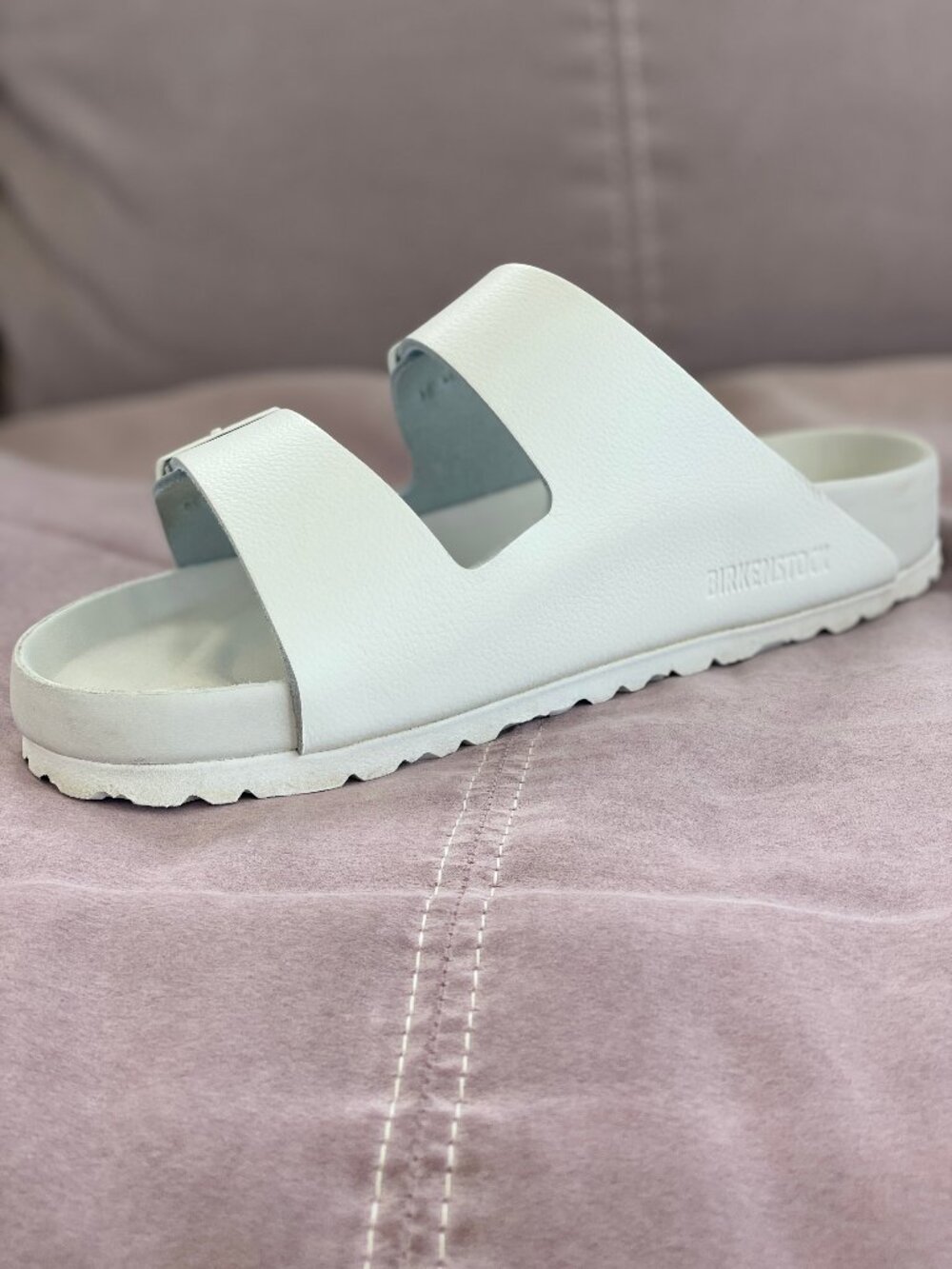 Birkenstock Arizona BS Regular Women 8 Men 6 White Leather Sandal 1026803 Unisex - Picture 4 of 13